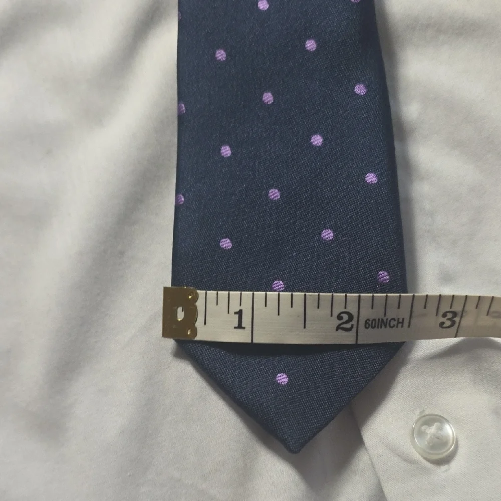 Elegant Navy and Purple Polka Dot Tie
